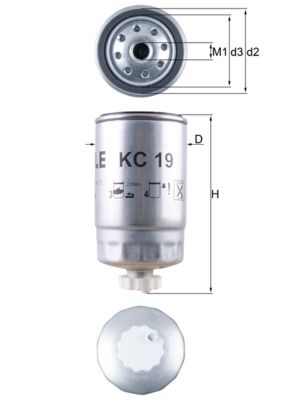 Filtru combustibil KC19 MAHLE (JCB 3 3C)